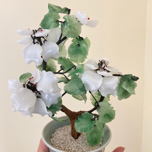Unique Vintage Wall Decor Vintage Jade Flower Tree In Celadon Green